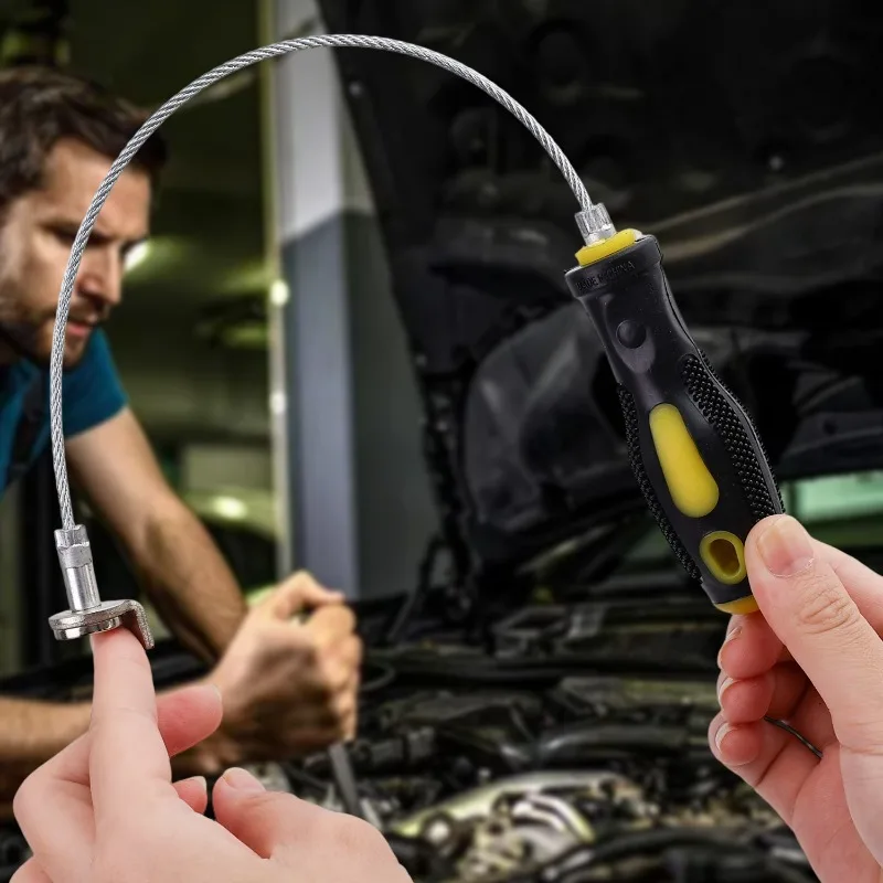 Oil Drain Plug Removal Tool Magnetic Oil Plug Remover Wrench Anti Scald Auto Car Oil Drain Wrench Automobile Repair Maintenance