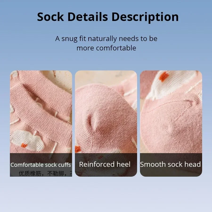 2024 New 5 Pairs of Kawaii Cute Flower 3D Textured Ankle Socks - Vintage Style Thin Low Cut Hosiery for Women
