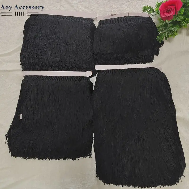 10/15/20/25/30cm 길이 10 미터 블랙 프린지 트림 술 Vestido Fleco..