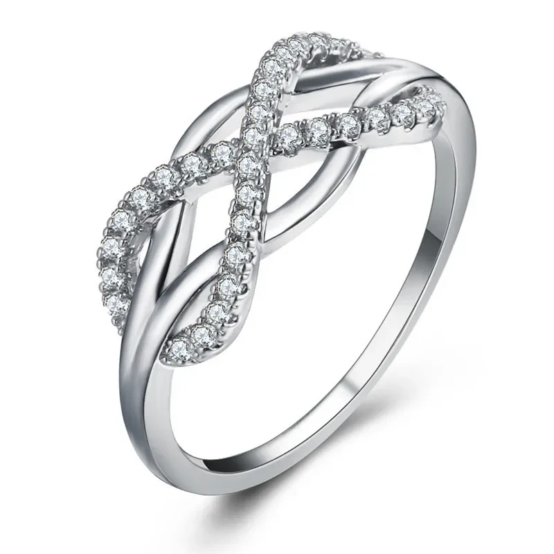 Women Fashion Engagement Rings Stack Skinny Micro Pave Crystal Wedding Bridal Party Cubic Zirconia Rings Sets Jewelry Gifts