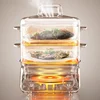 SUPOR 220V Removable Base Electric Steamer Household 16L Three-layer Stainless Steel 2100W Multifunctional Steam Box 4