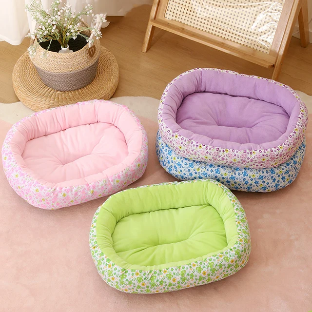 All Seasons Soft Flower Cute Small Cat Sofa Bed Comfortable Medium Dog Bed House Elastic Medium Cat Nest Kennel Accessories 4