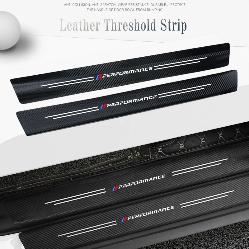 4pcs Car Door Sill Plate Protector Leather Stickers For Bmw F21 E36 E46