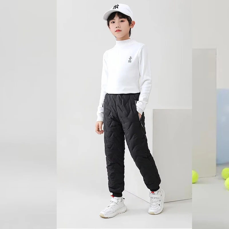Boys Pants Children Cotton Winter Thickened Lamb Wool Warm Plush Casual