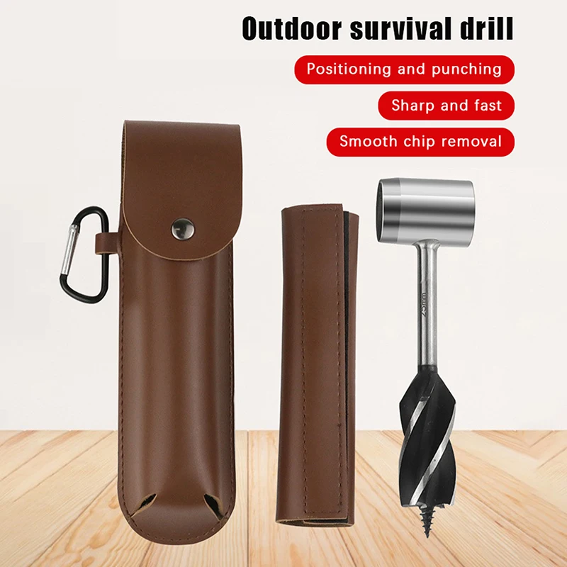 Strumenti portatili per la lavorazione del legno di sopravvivenza all'aperto Punte da trapano a coclea a mano Coloni Bushcraft Strumento per punzonatura per trapano a mano per escursioni in campeggio