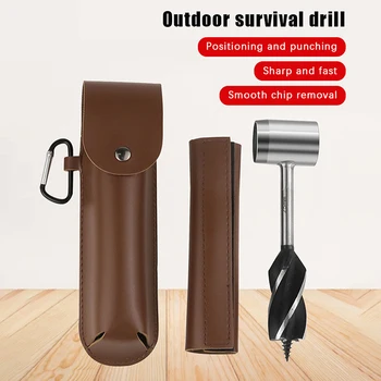 Strumenti portatili per la lavorazione del legno di sopravvivenza all'aperto Punte da trapano a coclea a mano Coloni Bushcraft Strumento per punzonatura per trapano a mano per escursioni in campeggio