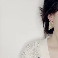 Fashion Statement Earring Long Statement Gold Color Bling Tassel Earrings For Women Female Wedding Daily Pendant Jewelry Gifts - Image 6