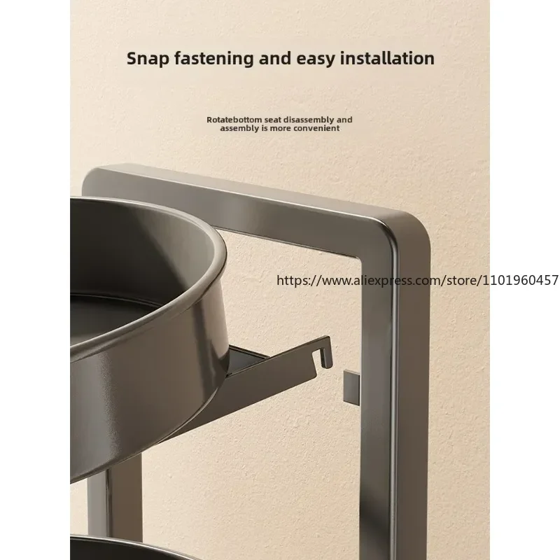 Kitchen Storage Rack 360-degree Rotating Condiment Storage Rack Countertop Corner for Household Oil Salt Sauce Vinegar Bottles