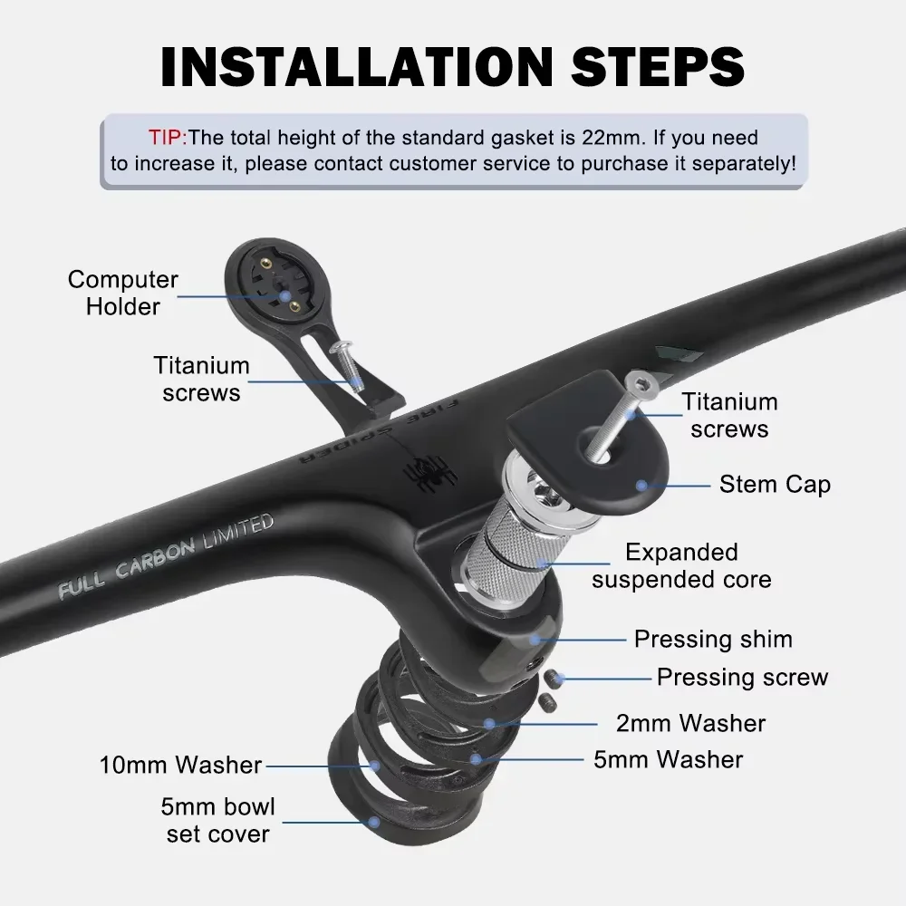 FIRE SPIDER AM XC Bike Handlebar Full Carbon Mountain Bike Handlebar 750/770/790/810MM Bicycle Integrated Handle Bar