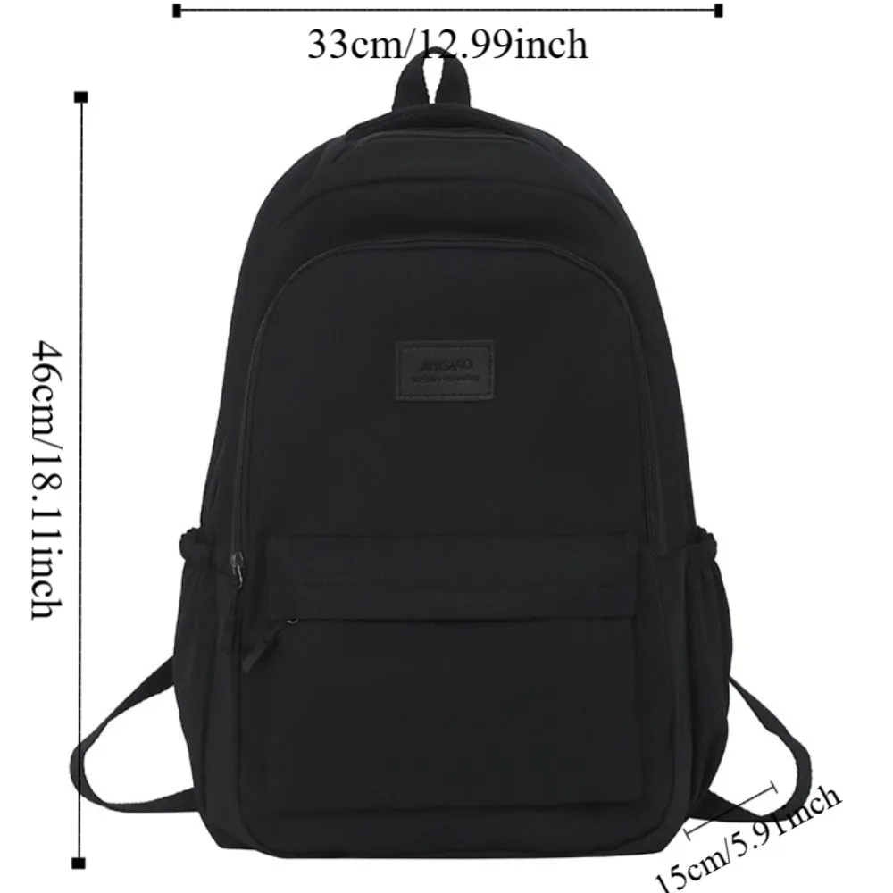 Durable Solid Color Laptop School Bag Simple Oxford Large Capacity Backpack Waterproof Daypack College Backpack Teenagers 6