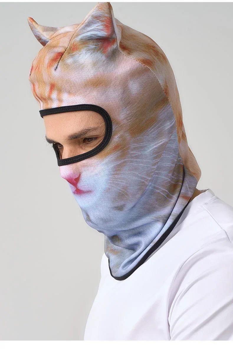 Lustige Mützen 3D Katzen-Tier-Skimaske für Männer und Frauen Ski-Mützen mit Ohren für Musikfestivals Raves Ski Halloween Geschenke – Detail 11