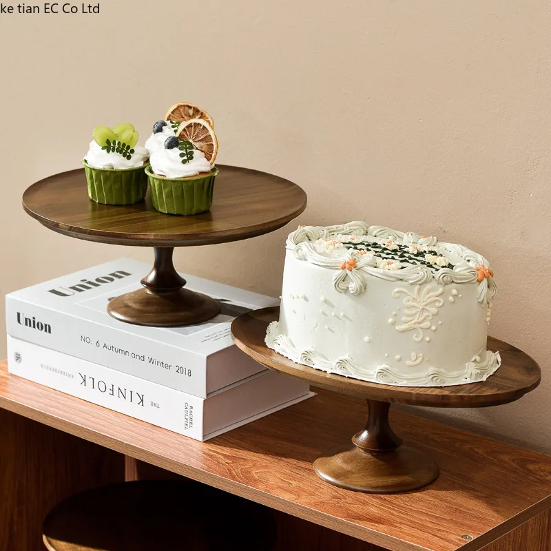 Alzata per torte con coperchio, supporto rotondo in legno da Alzata per torte con coperchio, supporto rotondo in legno da