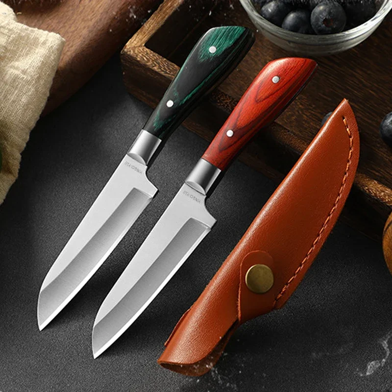 Mini Kitchen Meat Fruit Knife Stainless Steel Chef Cleaver Boning Knife Cutlery Set Butcher Steak with Cover