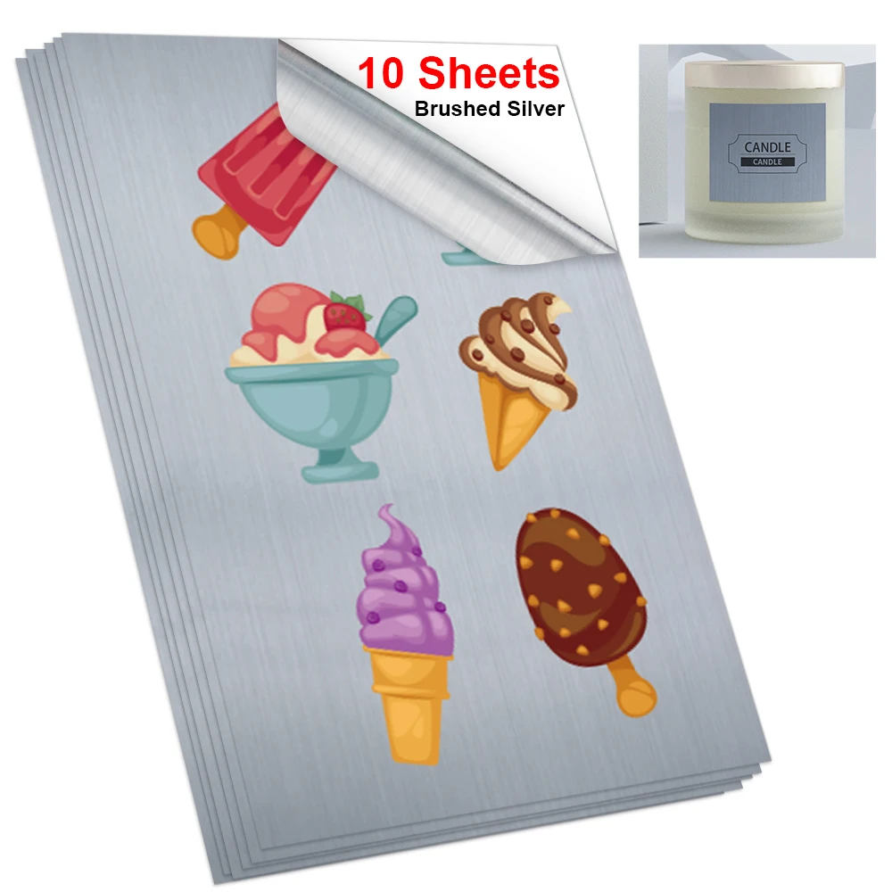 

A4 Printer Paper 10Sheet Self-adhesive Printable Vinyl Sticker Paper Glossy White half Transparent copy paper for Inkjet Printer