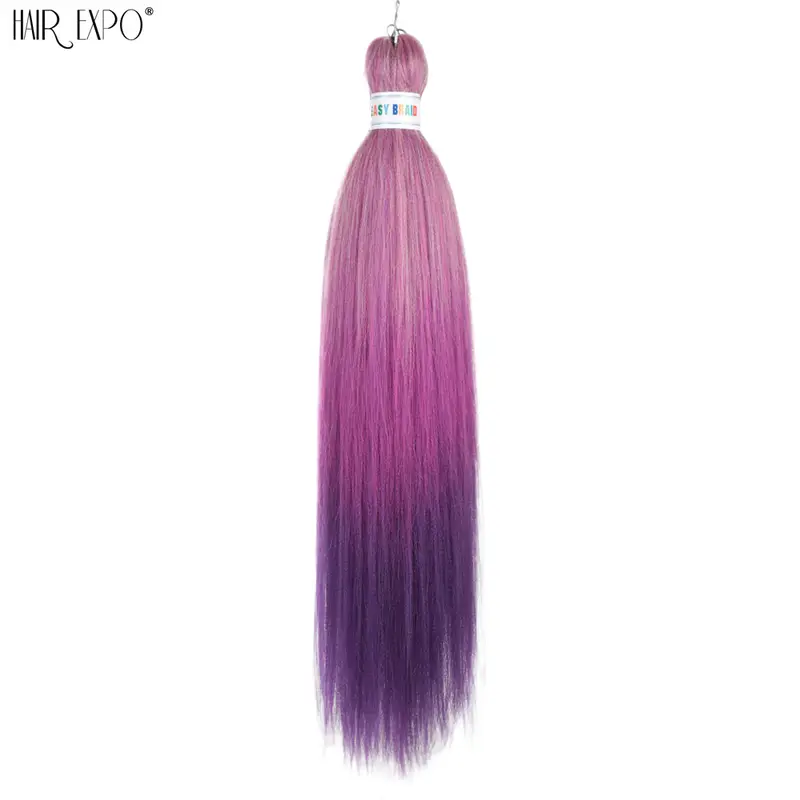 26Inch Easy Braids Hair Synthetic Colourful Pre Stretched Braiding Hair Extensions Jumbo Braids Ombre Yaki Long Straight Hair - Image 76