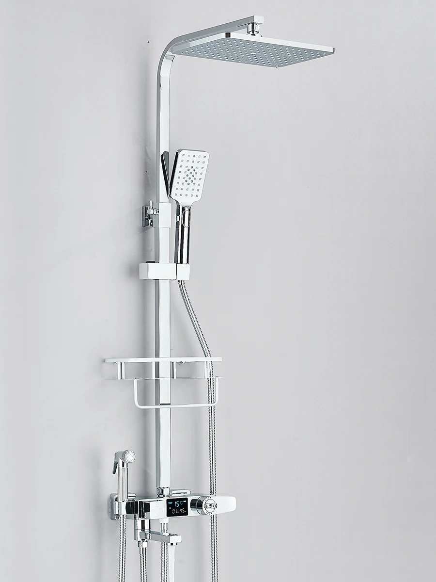 Shower faucet body with visible connection points
