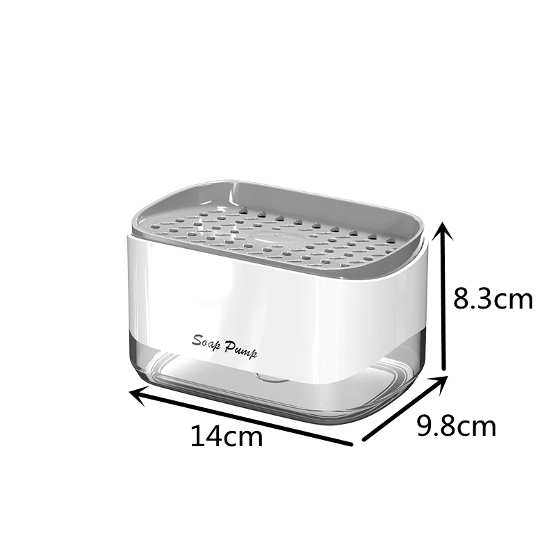 2 In 1 Kitchen Soap Dispenser Scrubbing Liquid Detergent Pump Organizer