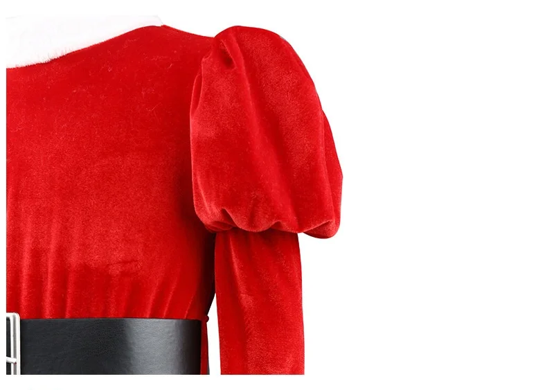 Rotes Weihnachtsmann-Cosplay-Kleid, Weihnachtskostüm, Samt, warme Sets für Kinder, Weihnachtsoutfit, Neujahrskleid für Mädchen, Partykleider – Detail 7