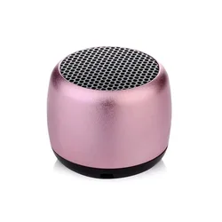 Compact Metal Bluetooth Wireless Portable Speaker with Deep Bass (Pink)