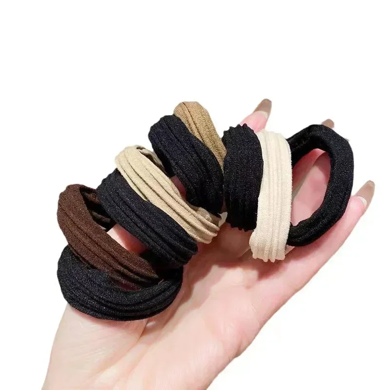 Hair Accessories Women High Elastic Seamless Hair Rope Durable Girls No Crease Ponytail Holder 5pcs/Bag