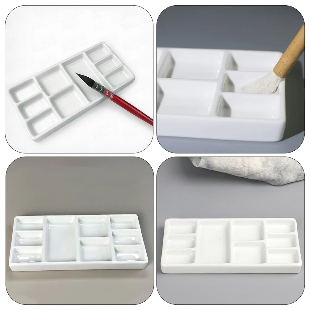 Palette Porcelain Paint Pallet Tray Pallets Trays Watercolor Plastic Mini for Painting Pigment