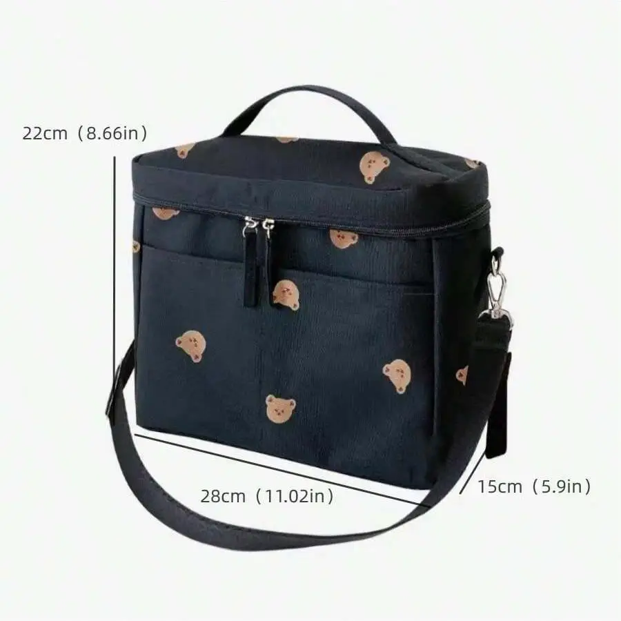 ins bear insulation bag baby stroller storage bag mommy out of milk storage insulation ice kindergarten lunch