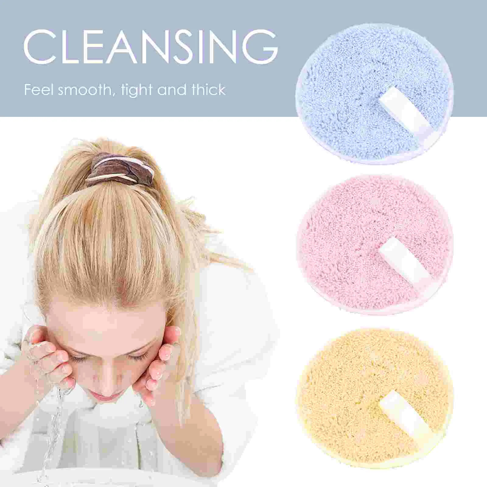 Microfiber Facial Scrubbers Round Cleansing Pads Makeup Remover Rounded Face Puffs Convenient Cosmetics Woman 6