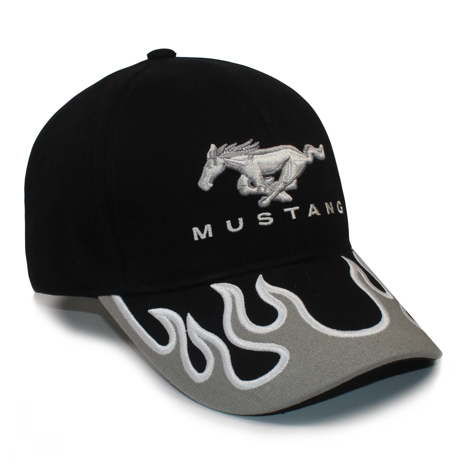 Baseball Caps Men's Adjustable Racing Flame Design 3D Embroidery Structured Dad Hat