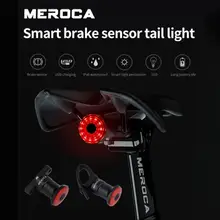 

MEROCA Smart Bicycle Rear Light Auto Start/Stop Brake Sensing Waterproof USB Rechargeable Cycling Taillight LED Bicycle Lantern