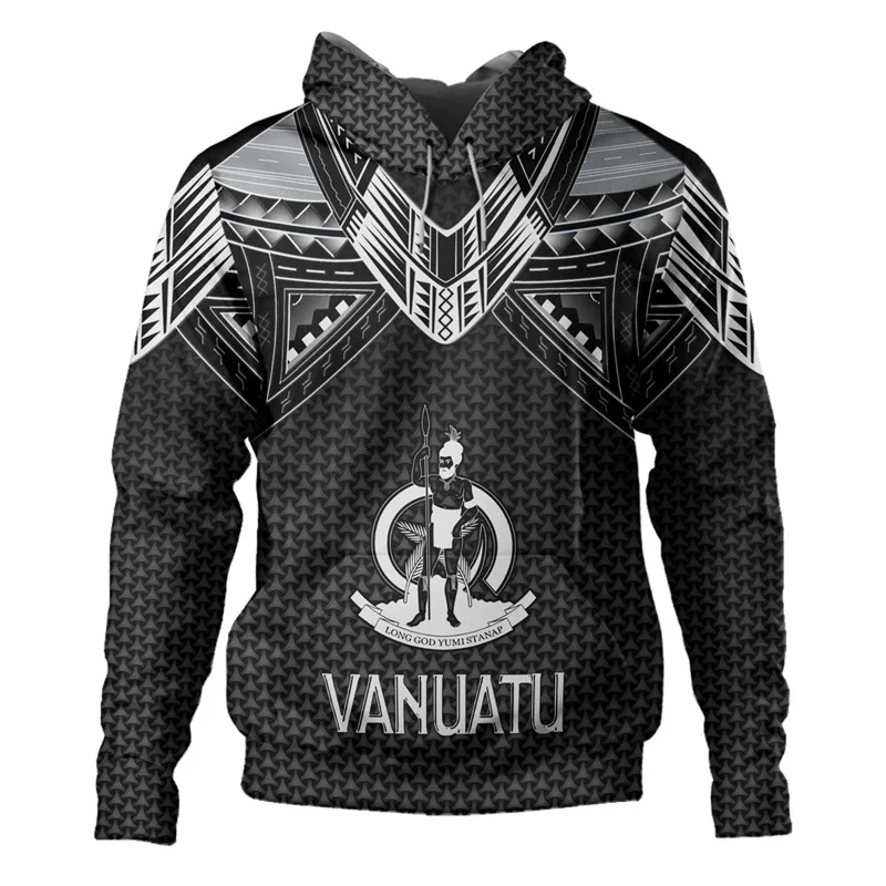 thumbnail image 1 of Sudadera con capucha con estampado 3D del sello de Vanuatu con patrones polinesios para hombre, sudadera con capucha con gráfico del escudo de armas de Vanuatu, 1 of 5