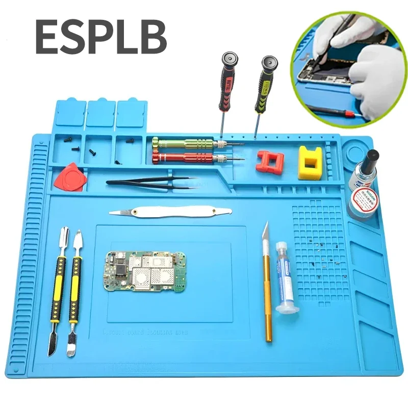 Tampon De Réparation En Silicone Résistant à La Chaleur ESD, Station De Soudage BGA, Outil De Travail D'isolation, Stockage De Pièces Et D'outils