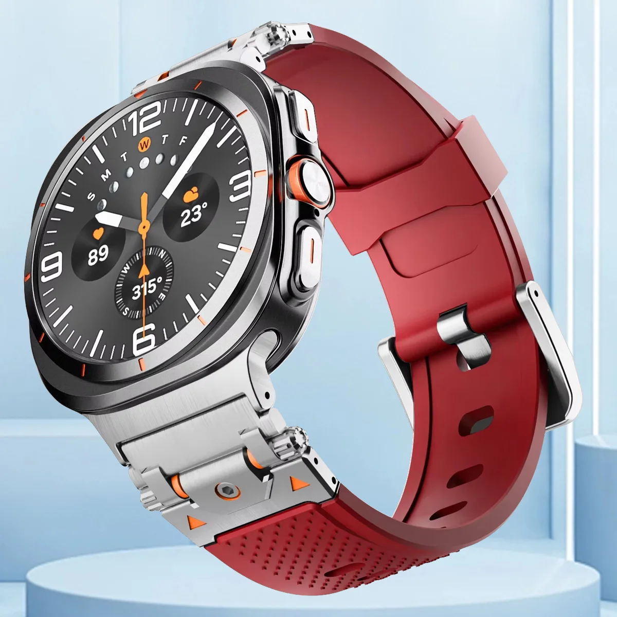 Premium Soft Silicone Strap with Metal Adapter