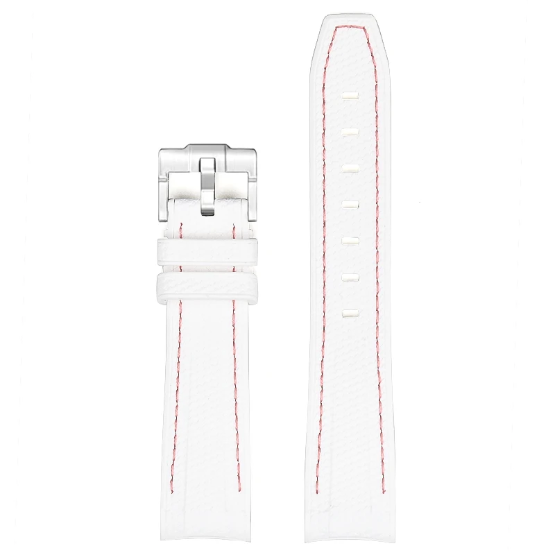 Silicone Rubber Curved End Diving Wrist Band Strap - 20mm