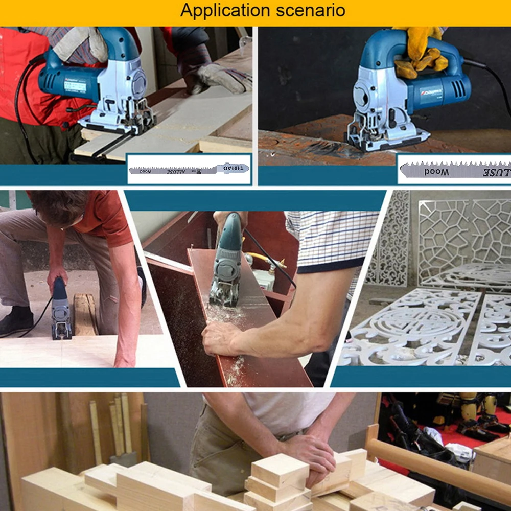 Jig Saw Blade Set HCS Assorted Blades Fast Cut Down Saw 40Pcs T118A/T101AO/T101BR/T111C/T144D Woodworking Tool Blade