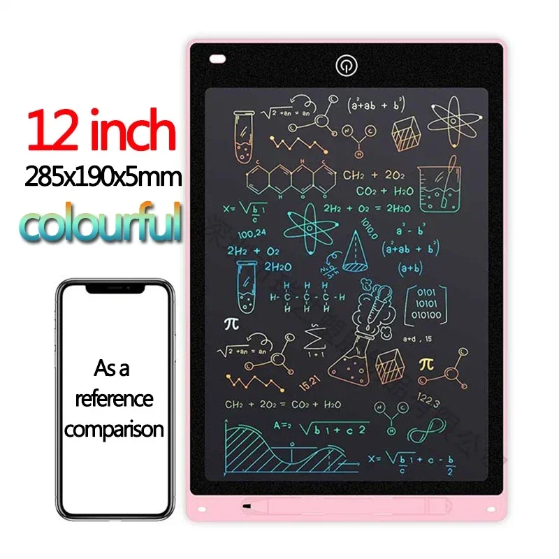 Tablet LCD de 10/12 polegadas para desenho e escrita infantil, bloco de desenho para grafite, brinquedos para escrita à mão, quadro negro, prancheta mágica para desenho, brinquedo para presente_voghion.com