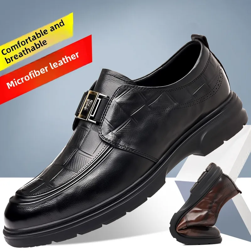 New British Business Formal Casual Leather Shoes A Step Breathable Network Red Fashion Loafers Male Groom Wedding Shoes