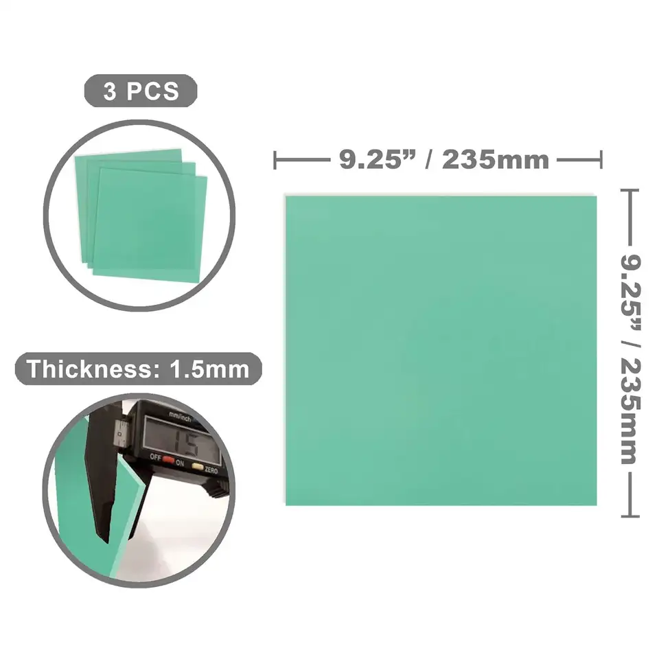 G10 FR4 Garolite Sheets 235x235mm, 1/16" Thick, Fiberglass Plastic Composite Build Surface Plate Bed for 3D Printers - 3 Pcs image 2