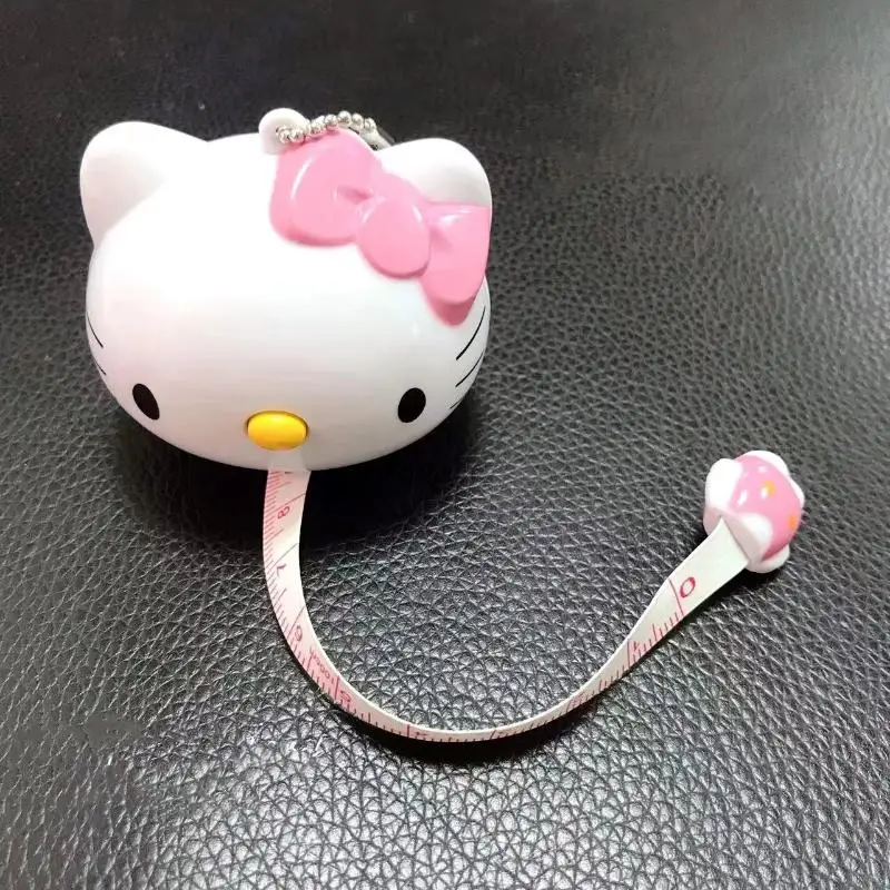 

Kawaii Sanrio Hello Kitty Tape Measure Cute Beauty Measurement Bust Waist Hip Ruler Mini Pendant Telescopic Ruler Girl Toy Gift