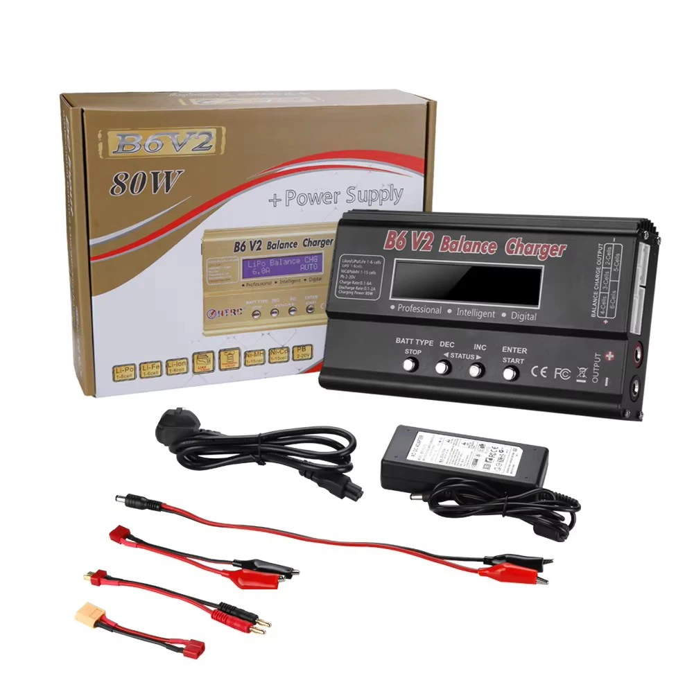 Chargeur RC 1S LiPo 3.7V 1A USB connecté à une batterie via un câble BEC pour drone