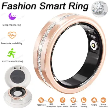 2025 New Smart Ring Lady Heart Rate Sleep Health Monitor Menstrual cycle detection IP68 Waterproof Fashion Sport Rings Women Men 1