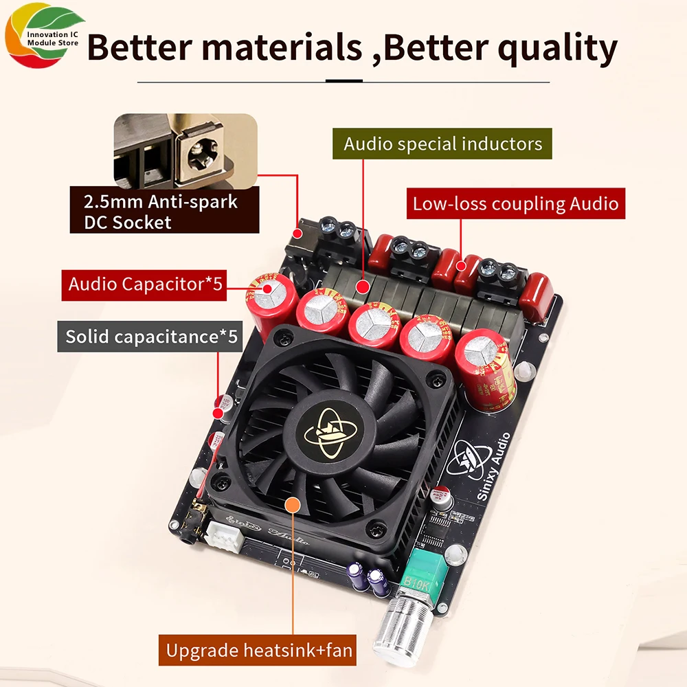 DC 19-51V 10A 1200W 고출력 순수 포스트 스테이지 앰프 600W+600W 듀얼 채널 Tpa3255 순수 포스트 스테이지 회로