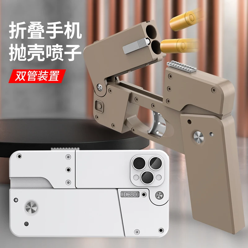 2024 New Popular Folding Mobile Phone Creative Deformation Folding Toy Gun Play Cool Phone 14 Pro Max Birthday Gift for Kids Adu 5