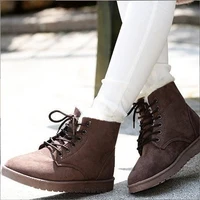 Smile Pop Winter New Flat Snow Boots Comfortable Warm Velvet Plush Cotton Shoes Round Toe Snow Boots Lace-up Short Boots Women - Image 6