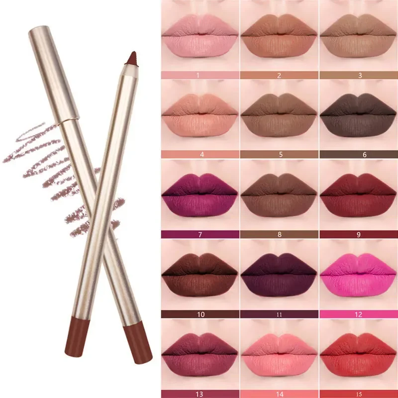 15 Colors Lipliner Multicolor Waterproof Long-lasting Pigment Private Label Lip Liner Custom Bulk Makeup Pencil All Lips Tints 2