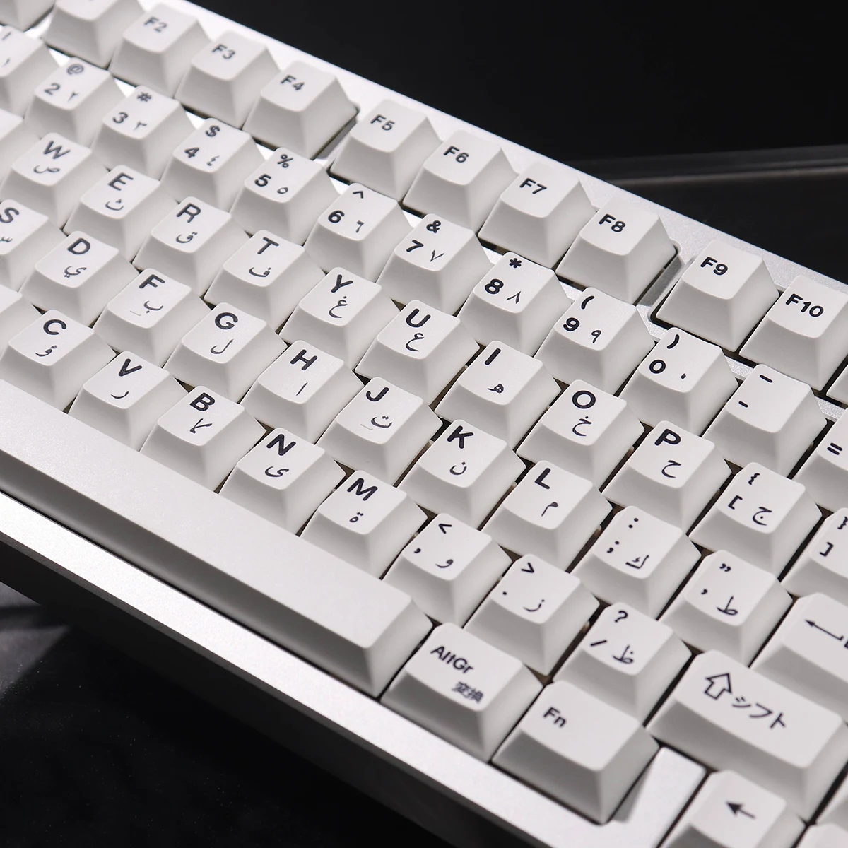 أغطية مفاتيح عربية بيضاء بسيطة 142 مفتاحًا PBT Dye...