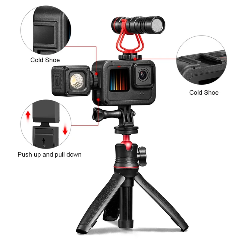 Gopro HERO10/9 보호 커버베이스 용 측면 인터페이스 커버가있는 하우징 프레임 확장 PA 케이지