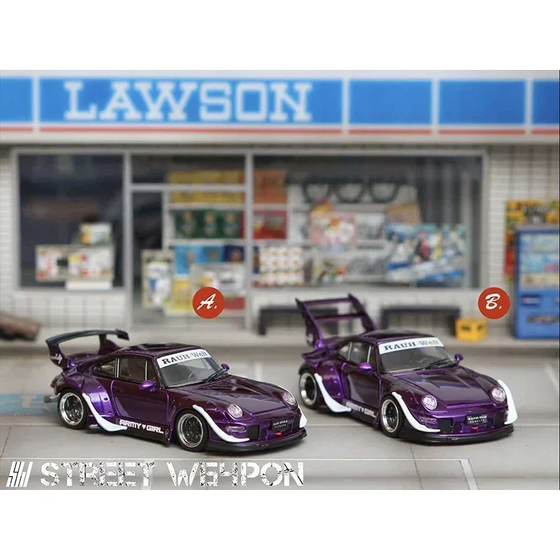 

Street Weapon 1:64 RWB 993 Electric Grape Purple Diecast Diorama Car Model Collection Miniature Carros Toys