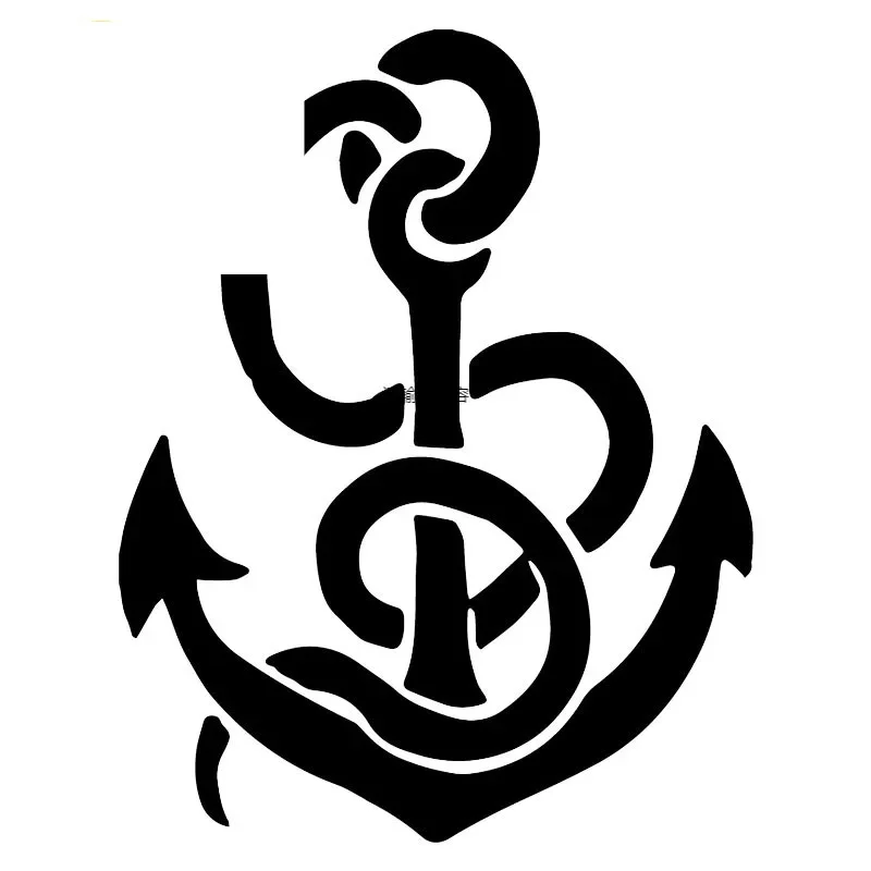 

Креативный якорь художественное украшение автомобиля стикер модный автомобиль стикер украшение автомобиля персональная ПВХ наклейка черный/белый, 18 см * 14 см