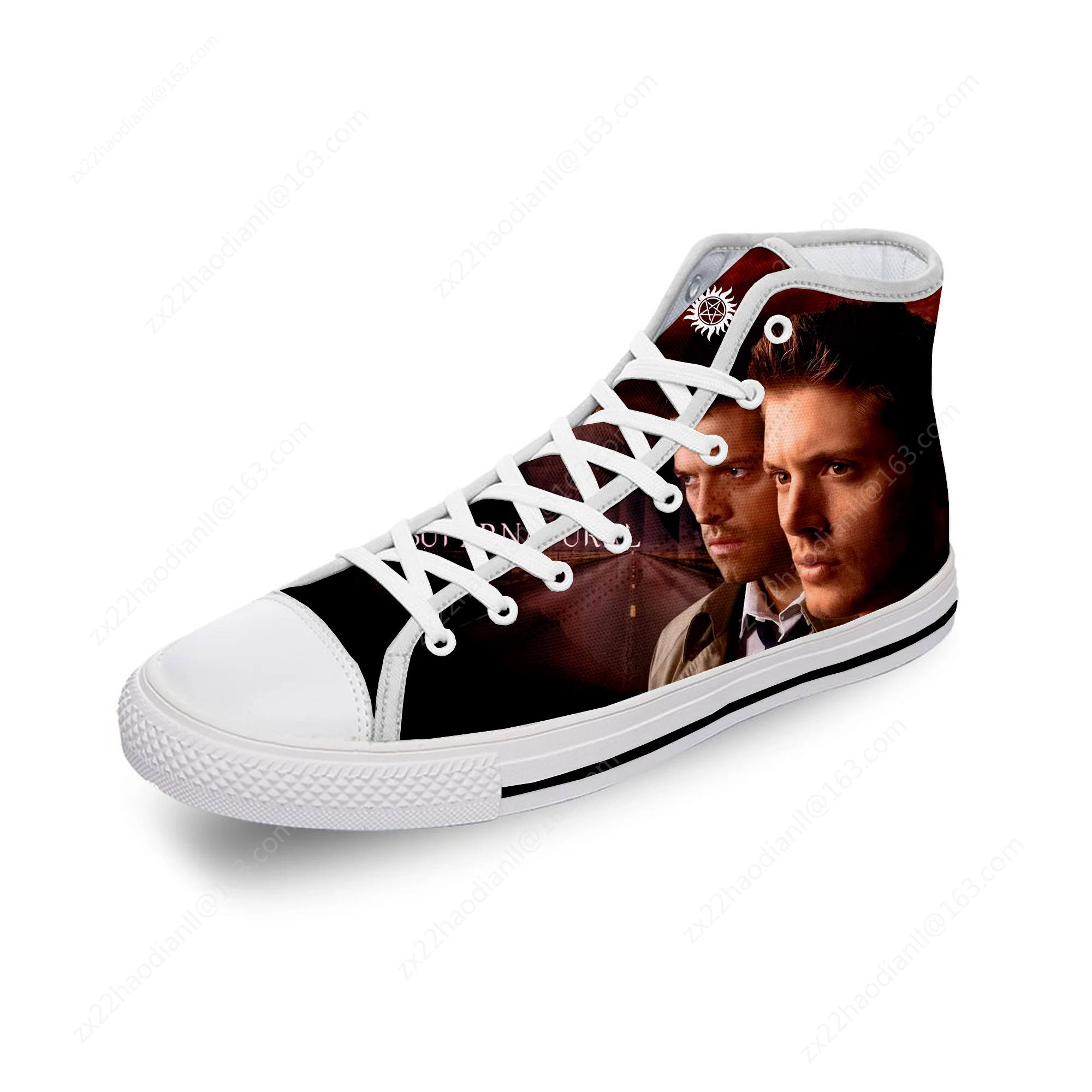 Supernatural Winchester Bros White Cloth Fashion 3D Print High Top Canvas Shoes Men Women Lightweight Breathable Sneakers