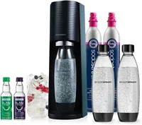 Terra Sparkling Water Maker Bundle (Black), with CO2, DWS Bottles, and Bubly Drops Flavors 1
